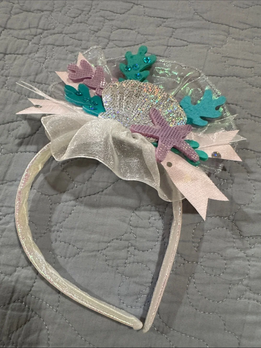 Kids Iridescent Mermaid Headband - Pink, Aqua, Silver